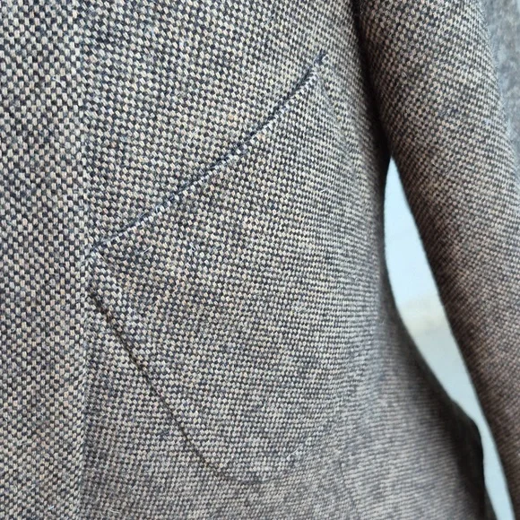 FRANK & OAK Laurier Fit Brown Weave TWEED Wool Blend Mens 38 S Sport Coat Blazer - Picture 5 of 11